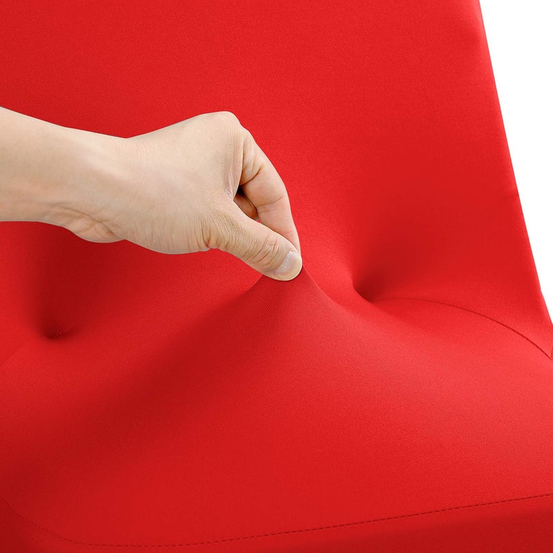 Peomeise Stretch Spandex Folding Chair Cover for Wedding Party Dining Banquet Event (Red,25pcs) - Image 2